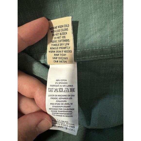 L.L. Bean | NWOT Women's Light Teal Cotton Button Up Long Sleeve Shirt | Size L - Picture 10 of 12